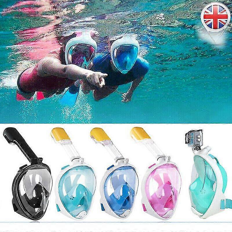 Full Face Snorkel Mask Snorkeling Set Adult Kids Diving Goggles Compatible For Gopro Swim