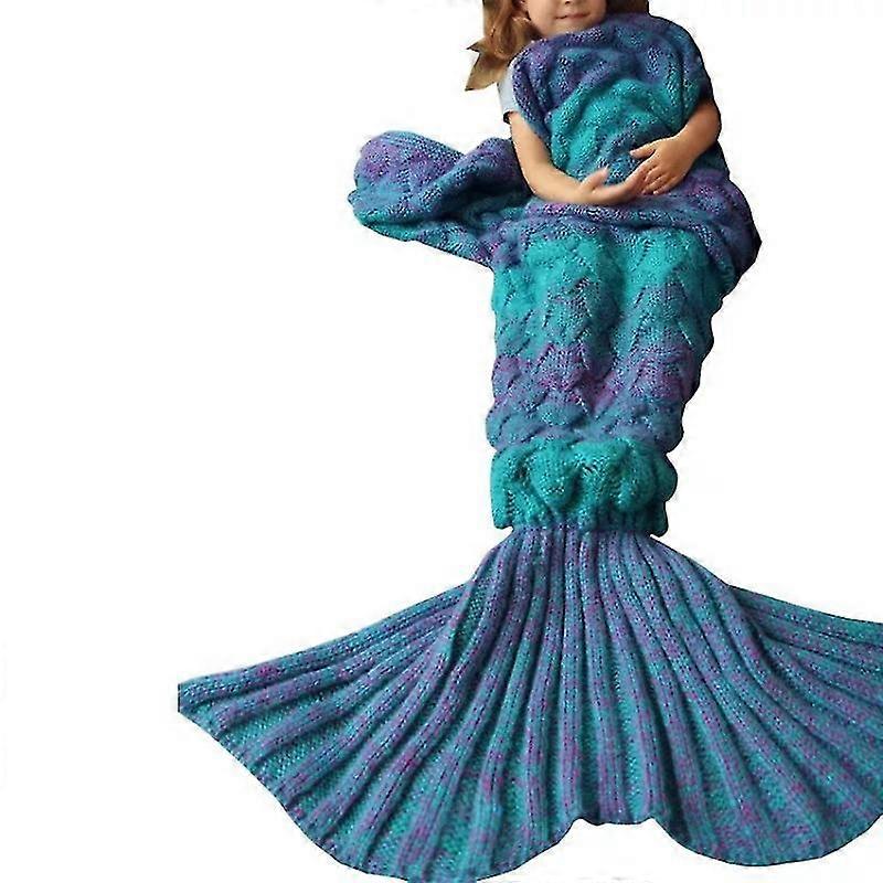 Mermaid Tail Blanket Crochet Mermaid Blanket For Girls Soft Four Seasons Sofa Sleeping Blanket Cool Gift