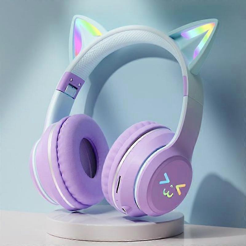 Purple Cat Ear Headphones Purple Headset For Ps4 Blue Cat Cat Ear