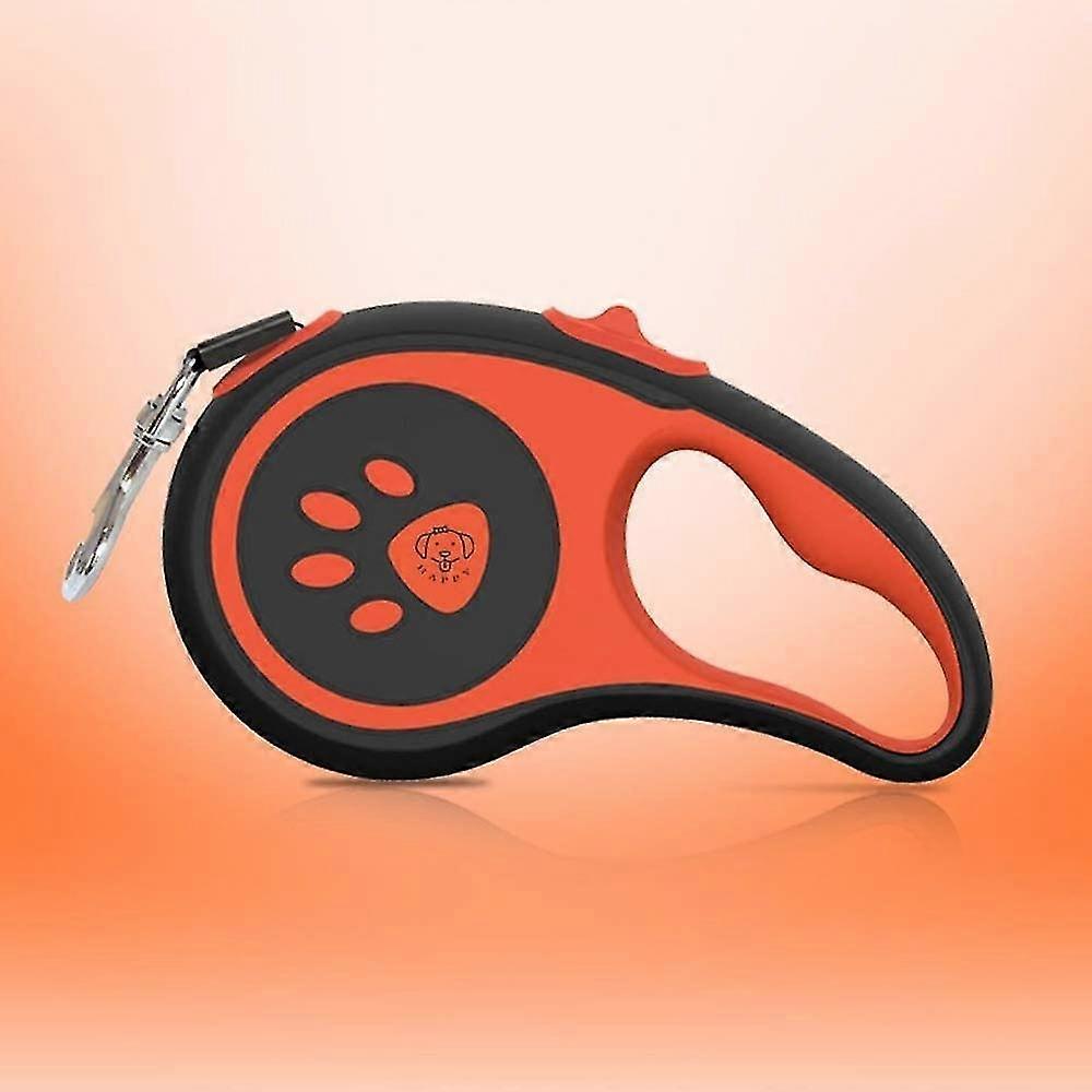 Retractable Dog Leash With One Button Stop/block Lock, 5m Stretch Strong Nylon Tape, Large Ergonomic Handle, For Dogs Up To 30 Kg (orange)