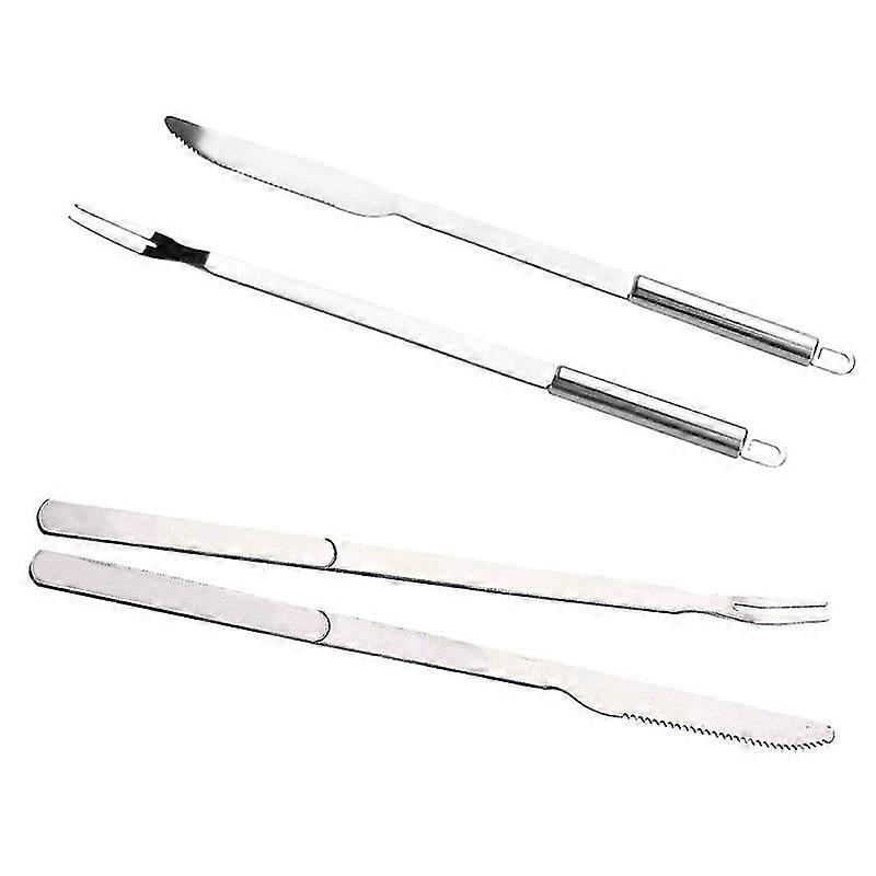 2 sets outdoor barbecue tools set fork and cutter grilling fork steak tool