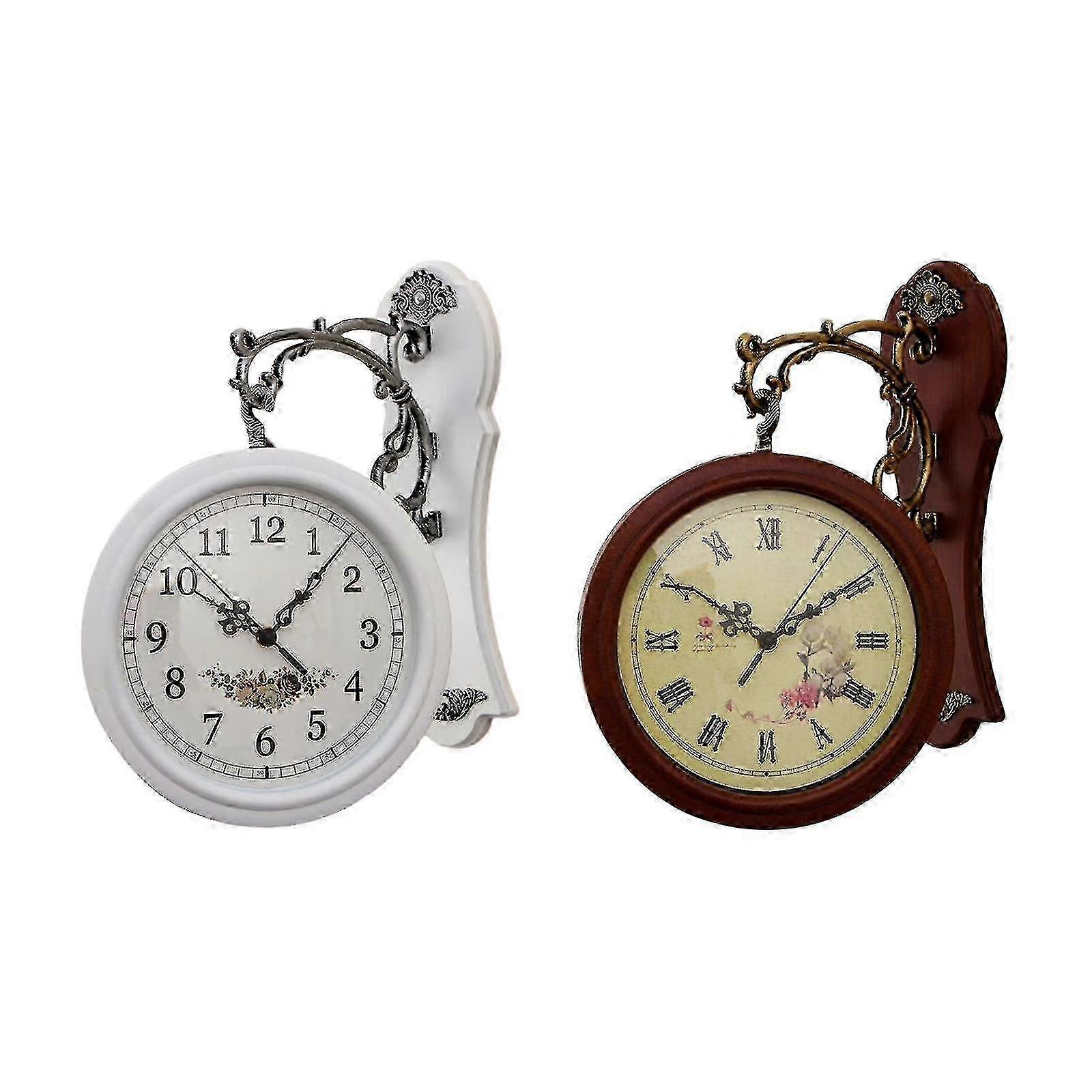 Double Sided Wall Clock Study Living Room Indoor Outdoor Station Clock