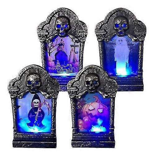 Halloween Pumpkin Lantern Tombstone Candle Light Small Tombstone Led Scene Layout Bar Layout Decorative Props