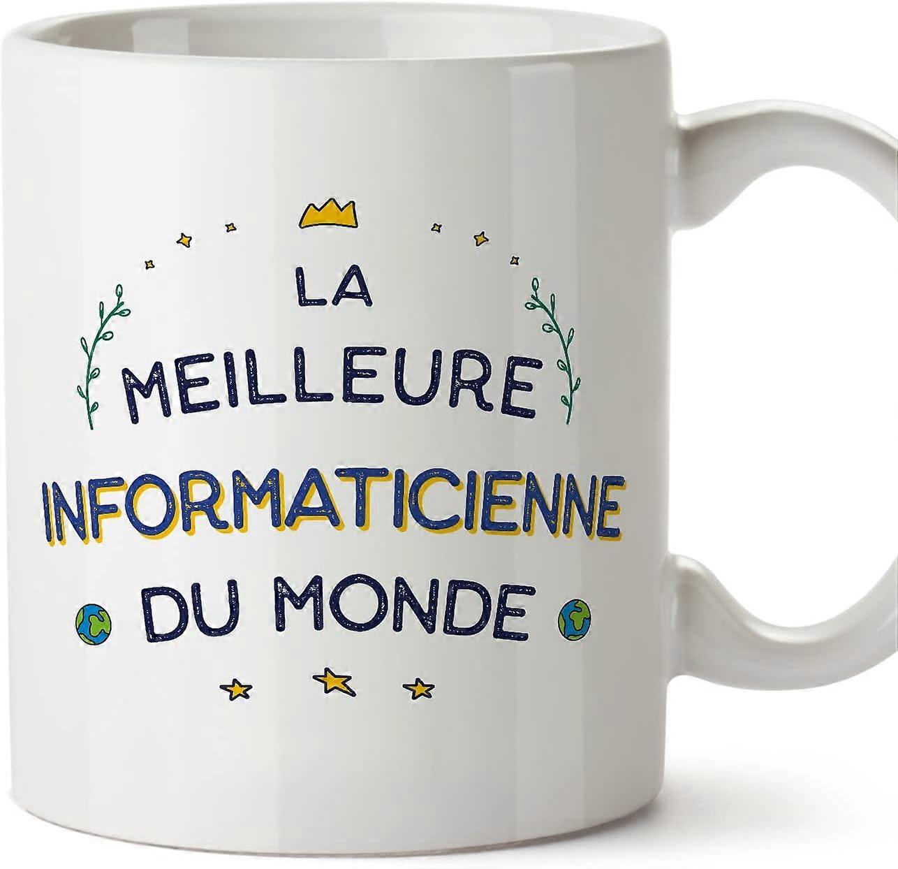 フランスのコンピューター科学者の女性マグカップ Meilleur du Monde 同僚への面白い贈り物 セラミック 11oz マグカップ