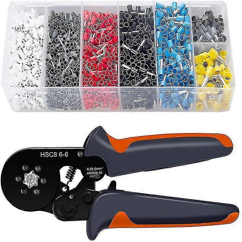 Mini Self-adjusting Crimping Pliers with 1900 Ferrules Hardware Tools Terminal Crimping Tool New