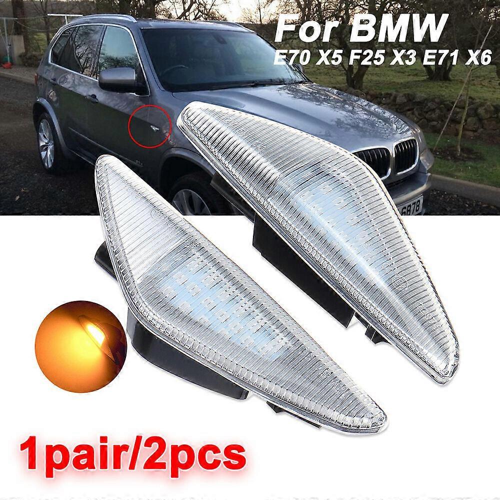 Smoke/Clear Indicator Guard Repeater Light Flasher For BMW X6 E71 E72 X5 E70 X3