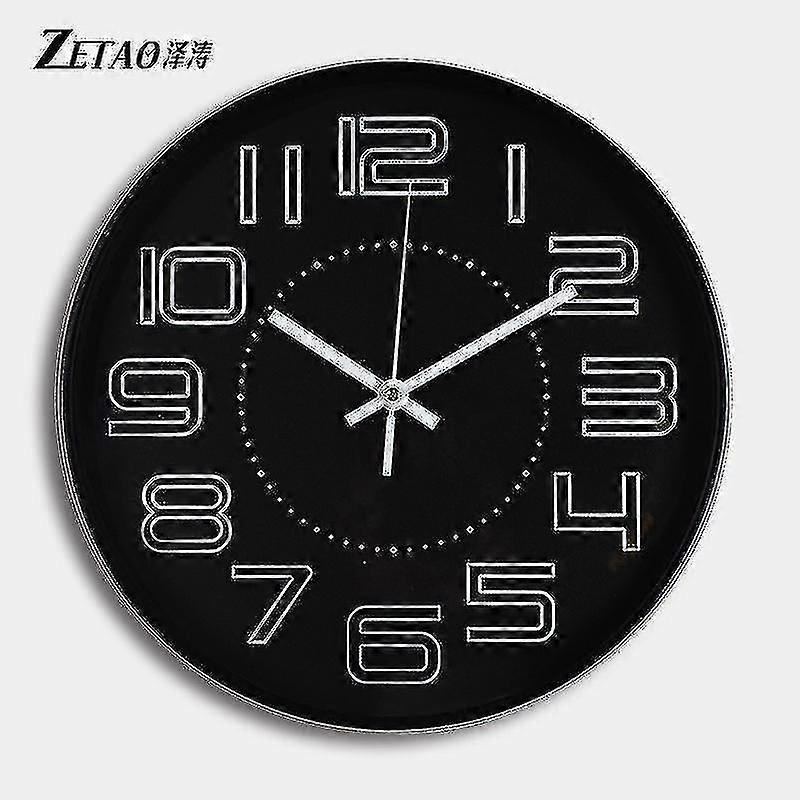 C Simple -dimensal Character Circular C Bed Silent Quartz C 12 Inches 30cm