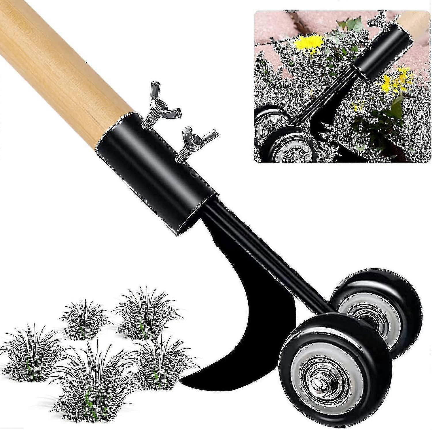 Manual Weeding Tool, Manual Weeder With Wheels, For Cleaning Between Stone Slab Patios And Cisea Lawns