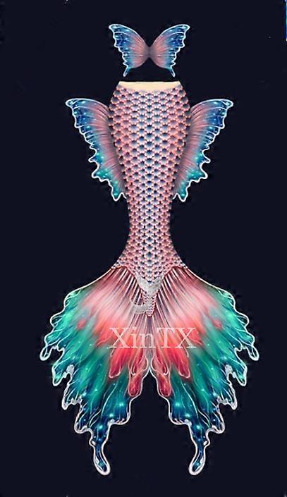 Costumi Amazon Coda Da Sirena NUOVO! Farfalla Ombra Grande Coda