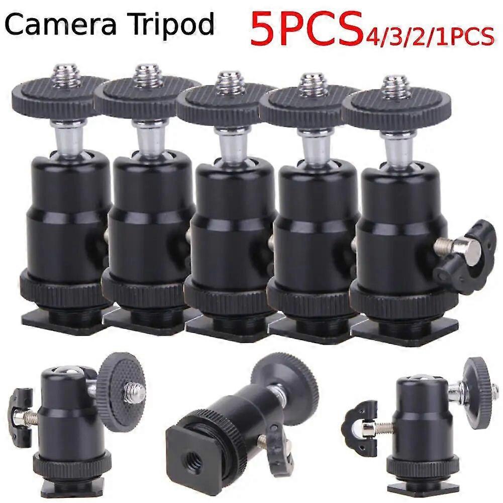 5/4/3/2/1PCS Ball Head For Camera Tripod LED Light Flash Tripod Bracket Holder Mount 1/4 Hot Shoe Adapter Cradle for Canon Niko