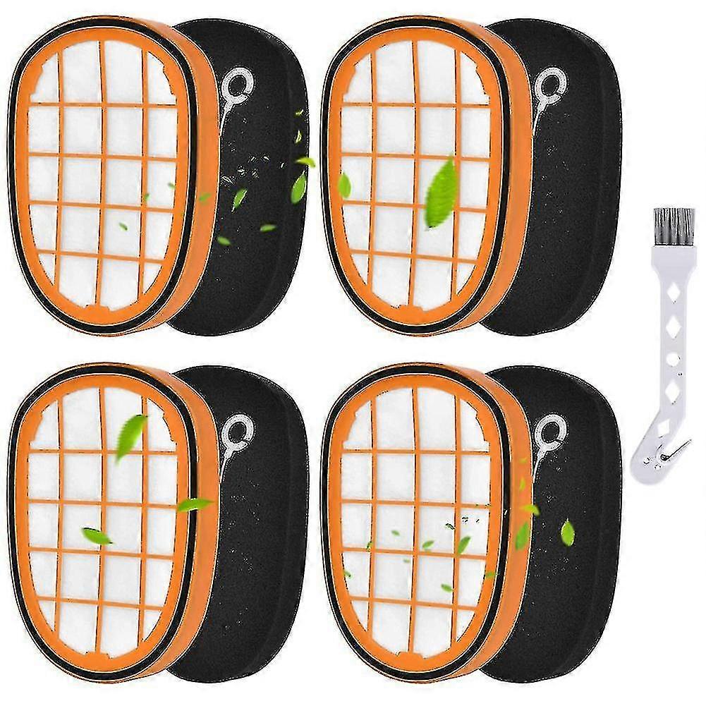 4 Pack Filter & Sponge Insert For Philips Speedpro Max Fc6812 / Fc6813