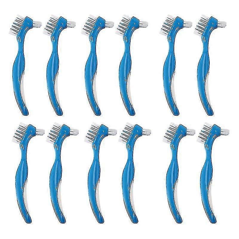 12-pack Denture Brush - Hard Bristles For Effective False Teeth Cleaning