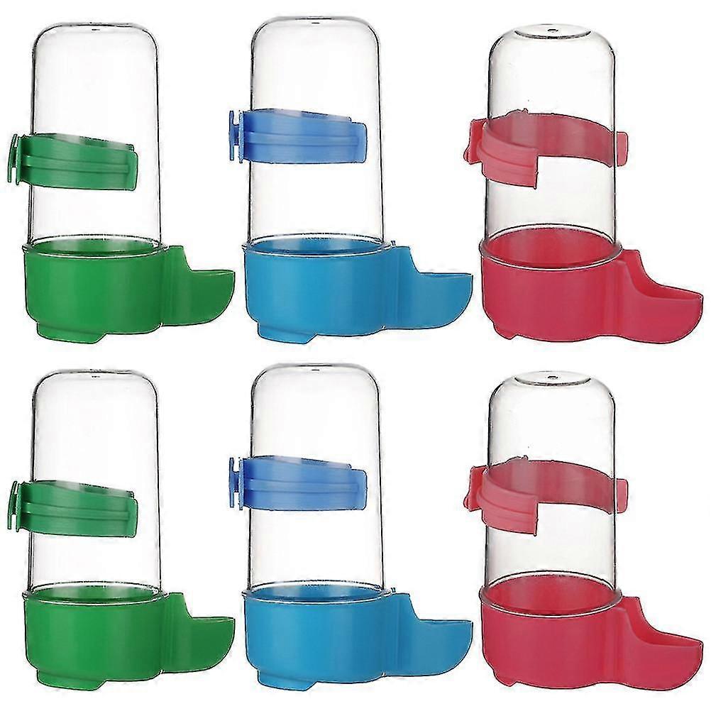 1 Set 6 Pcs Bird Cage Accessories Bird Drinking Water Feeders (random Color