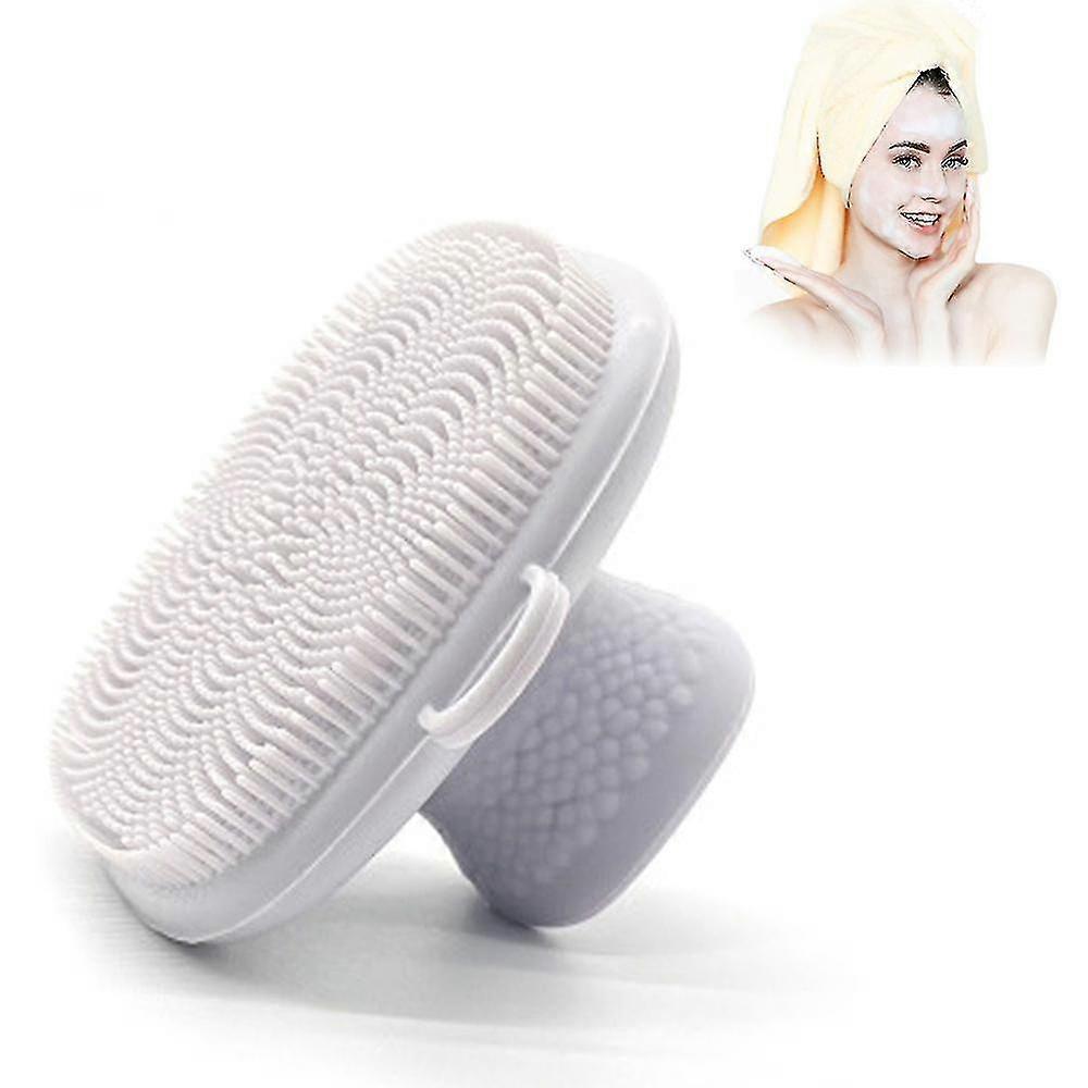 Yaju Soft Manual Silicone Facial Cleansing Brush, Anti-slip Handheld Face1pcs-white