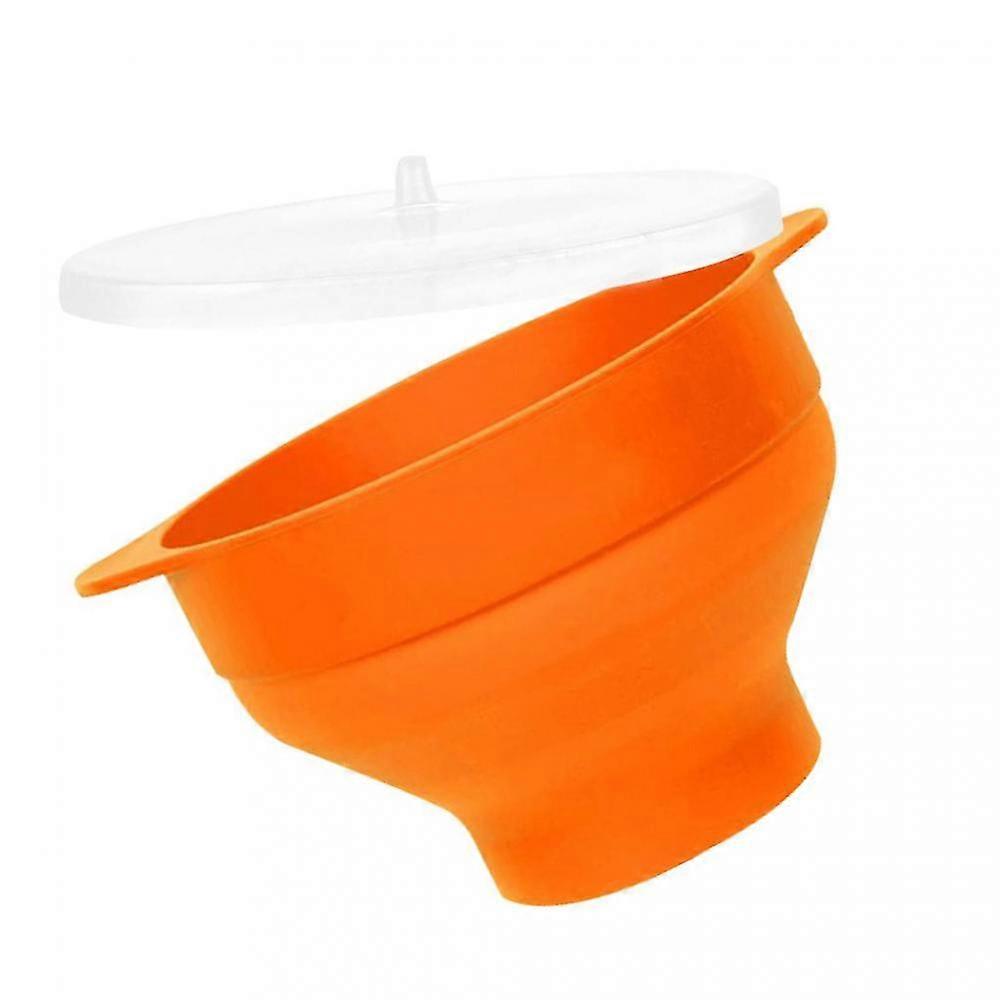 Popcorn Bucket With Handle Lid Silicone Bowl Microwave Folding