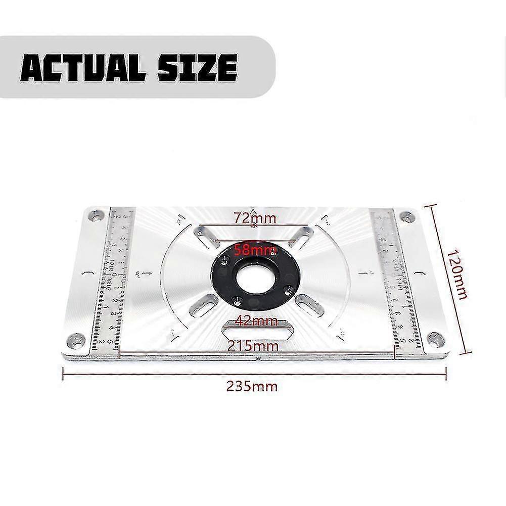 Router Table Insert Plate Aluminum Alloy Trimming Machine With Clear Scale Engraving Flip Board Fo