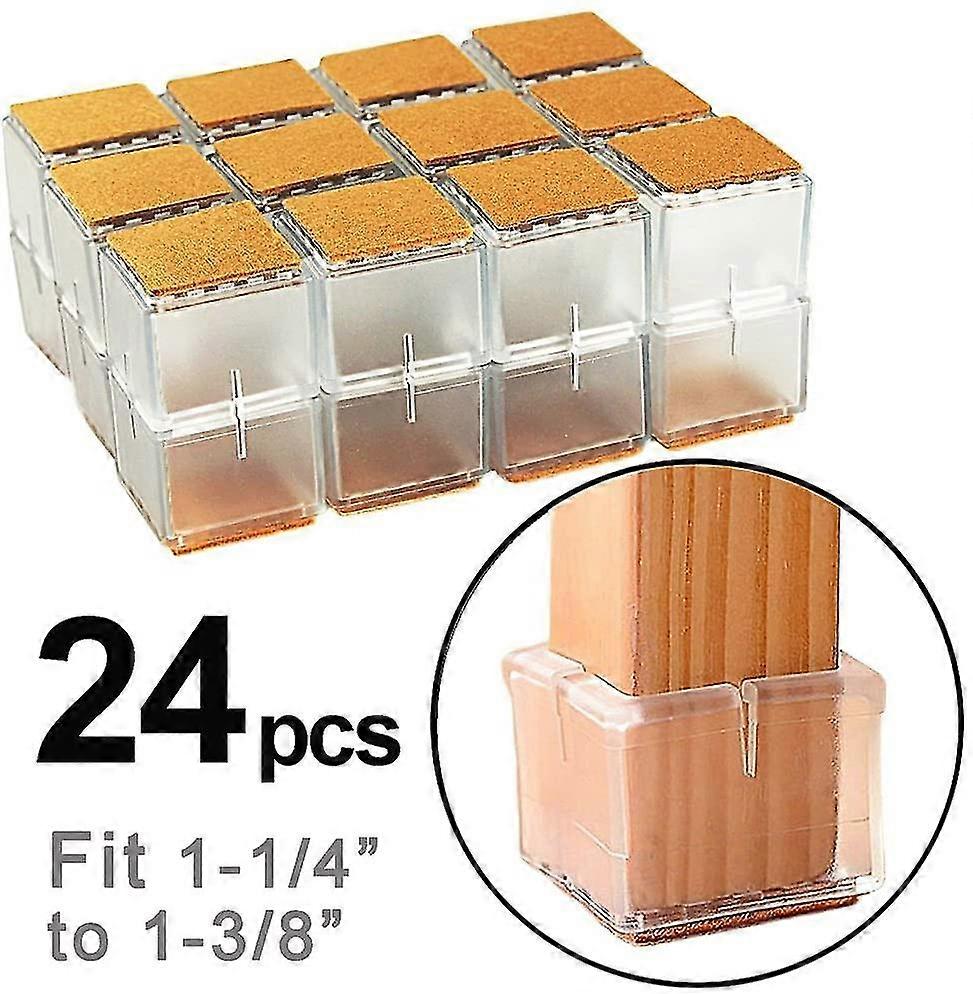 フェルトパッド付き24 PCの椅子の椅子の足の正方形の家具の床のプロテクター、椅子はフィートの帽子の先端を合う1.18インチに1.38