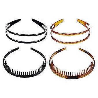 4pcs Plastic Headband Teeth Comb Headband Double Row Headband Hair Hoops