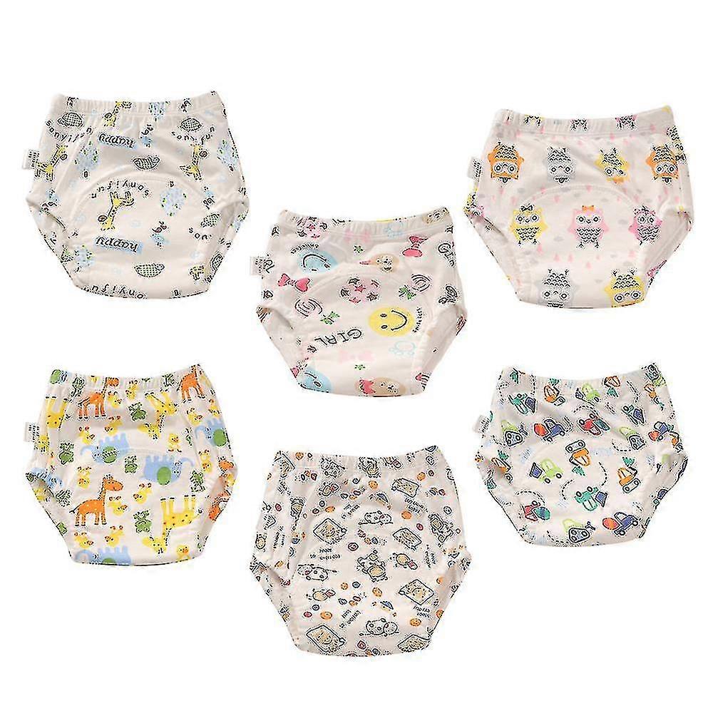 6 Pack Unisex Cotton Reusable Potty Training Waterproof Training Pants