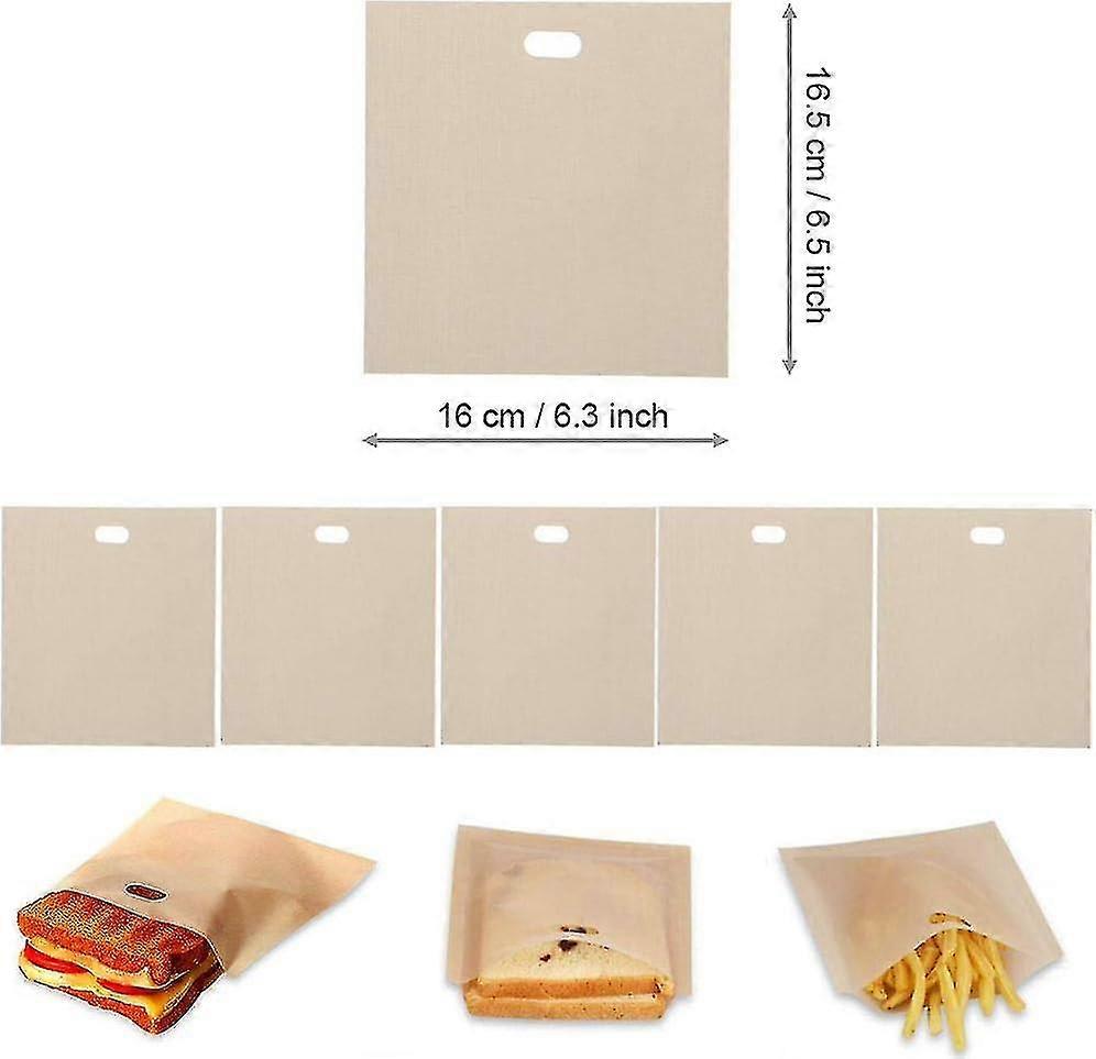 6 Pcs Toaster Bag Reusable Toast Bags High Temperature Resistance Baking Bag For Toaster, Microwave, Oven, Grill(16 * 16cm)