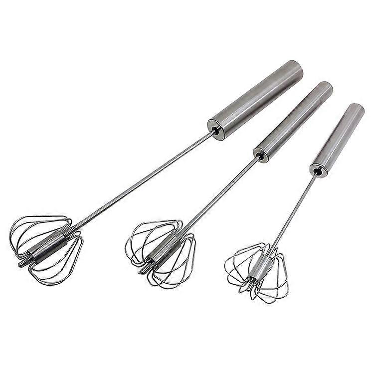 Stainless Steel Semi automatic Egg Whisk 3Pc