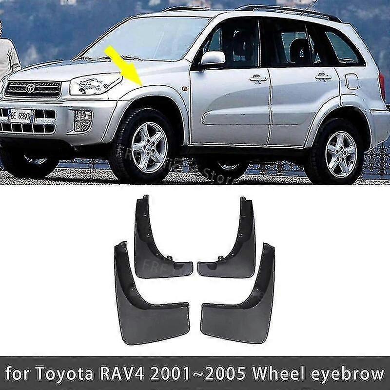 4Pcs Dark Smoke JDM Visors For Toyota RAV4 2001-2005 - In-Channel Rain Guards