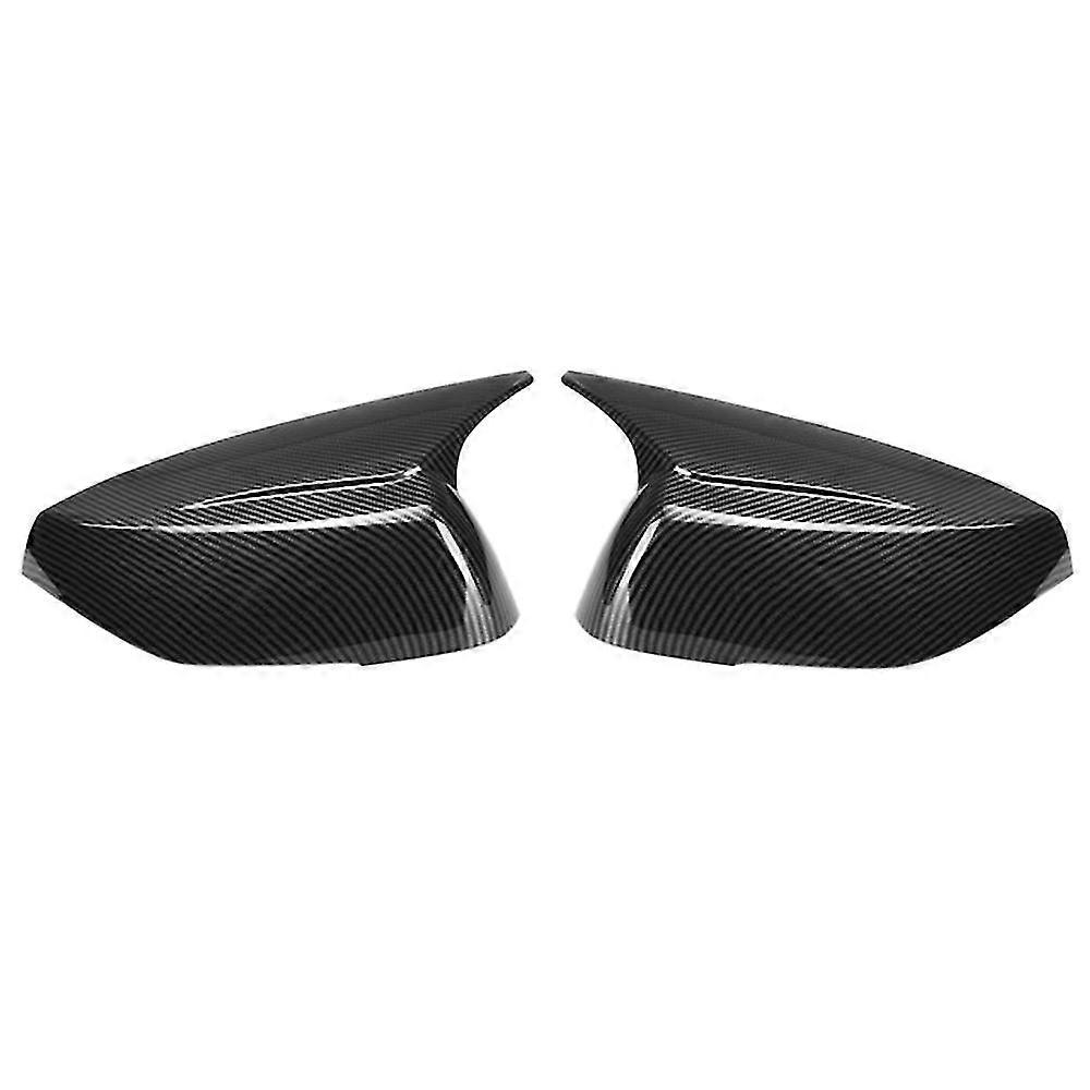 M Style 2X Side Mirror Cover Cap Carbon Fiber Look Rear View Mirror Shell Case for Q50 Q60 QX30 Q70