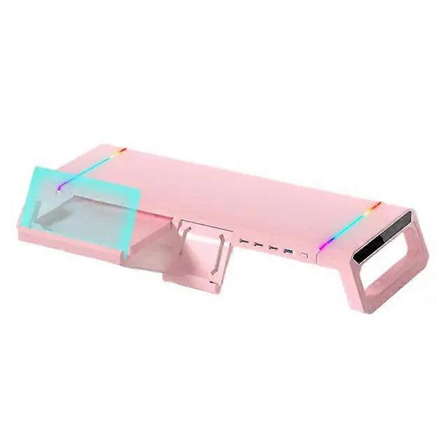 Color-changing Led Lights Ergonomic Work Setup Computer Rgb Monitor Stand Riser Strong Load-bearing For Laptop