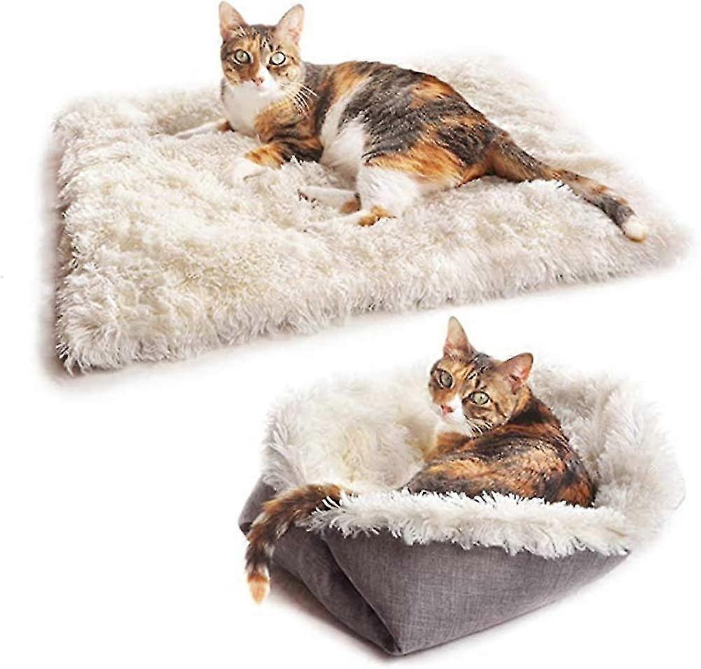 Furry Self Warming Cat Bed Mat For Cats Small Dogs,function 2 In 1 Soft Plush