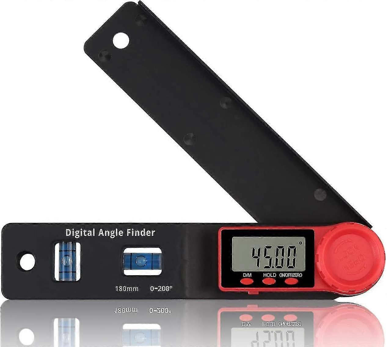 folding rulers,180mm digital angle protractor,inclinometer angle measuring tool with level bubble and backlit lcd display,portable ruler for construct