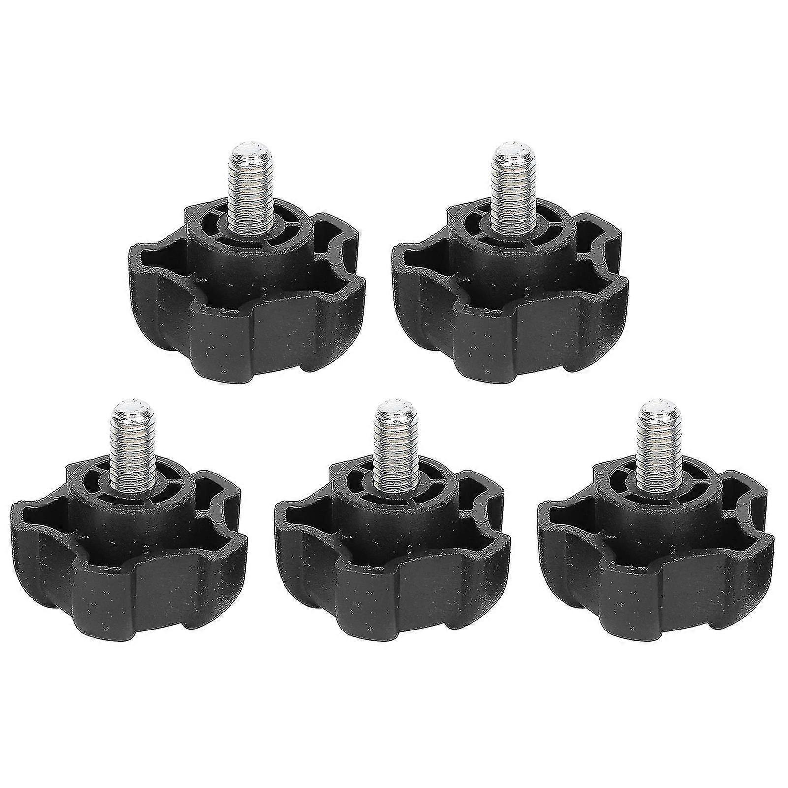 M6 10mm Adjustable Knob Bolt Plastic Five Star Head Hand Twisted Screw Locking Handle (5pcs)