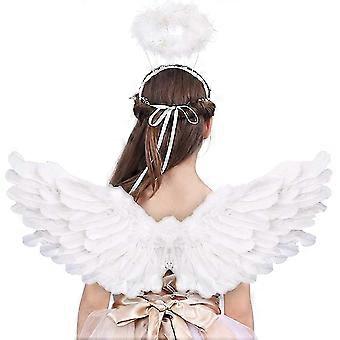 Angel Wings And Halo Adult White Angel Wings For Kids Halloween Christmas