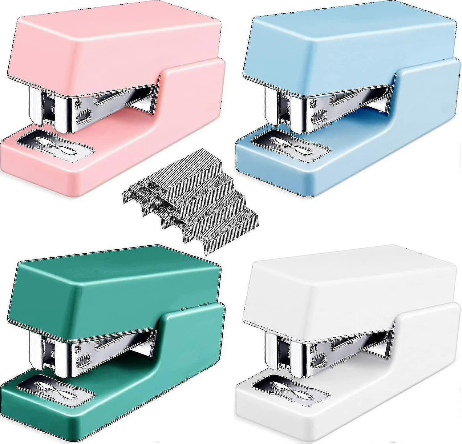 4 pièces Petites agrafeuses Mini agrafeuse avec agrafeuses Couleur assortie Petite agrafeuse avec agrafeuse colorée Minuscule agrafeuse mignonne Agrafeuse portable Papeterie Off