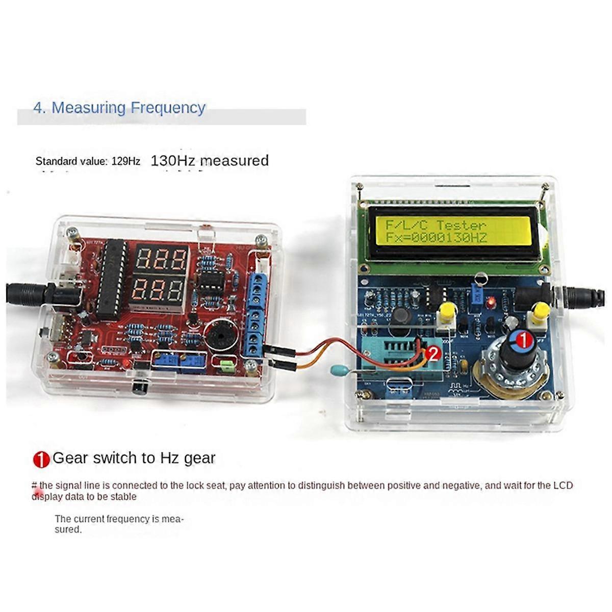 Kapazitäts- und Induktivitätsmessgerät Frequenzmessung DIY Elektronik-Kit 51 Monolithischer Tester Leiterplatten-Schweiß-Kit