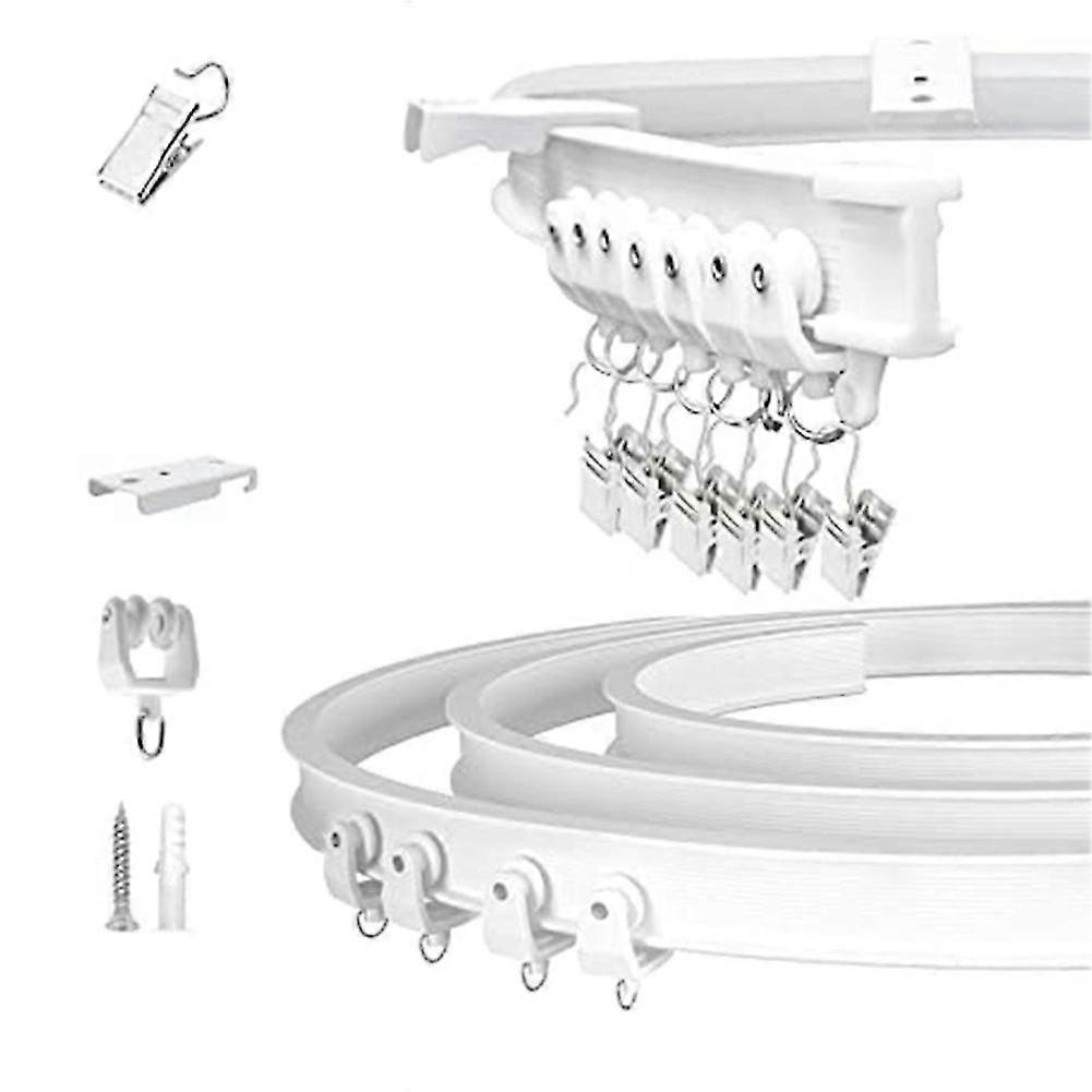 5m Rod Rail Plastic Flexible Ceiling Mounted Curved Straight Slide Windows Bendable Accessories Kit