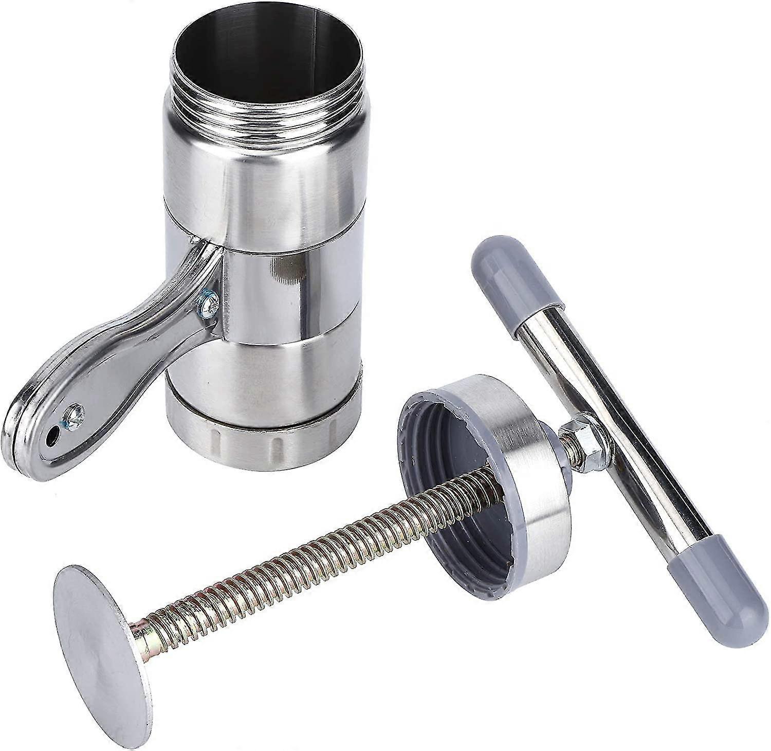 ハニープレッサー、ジュース、サイダー、ワイン、オリーブオイル用ハンドヘルドポータブルハニーエクストラクターステンレススチールハニープレッサー(1個、シルバー)