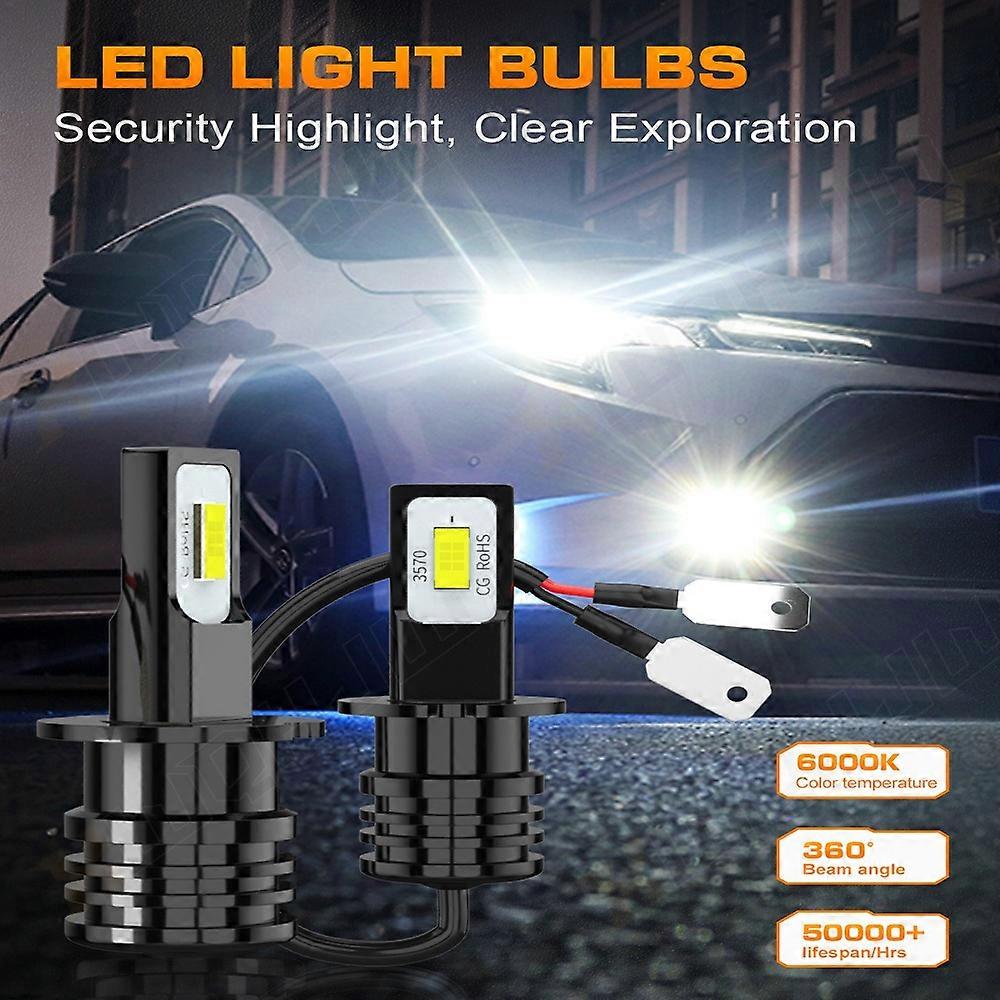 2PCS Car Xenon light s 9005 H7 H11 H3 H16 Super Bright LED Heads High Low Beam Fog Bulb White 6000K 12V