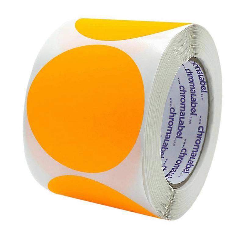 2 Inch Round Label ,Fluorescent Orange,Permanent Color Code Dot Stickers, 500 Labels per Roll