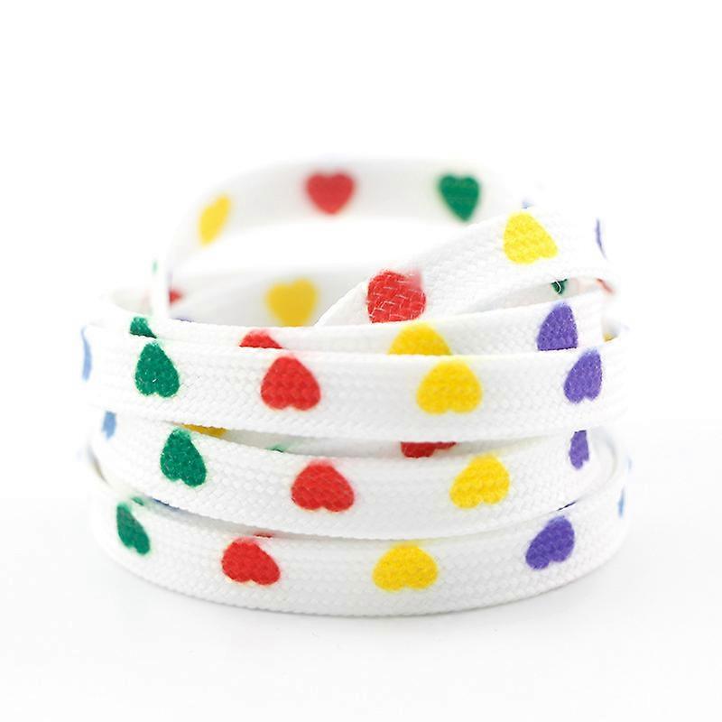 One pair of five color love 120cm shoelaces, colorful canvas shoelaces, sports shoelaces, running shoes replace shoelaces