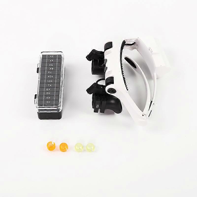 Headband Magnifier With Led Light, Multi-Function Led Head Holder With 21 Combo Magnifier With Replaceable Lens