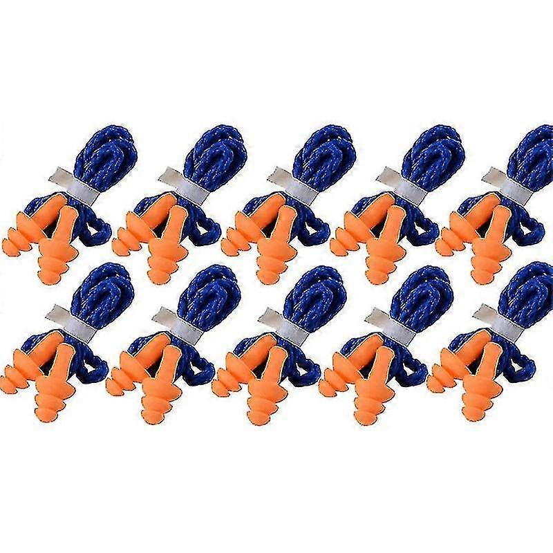 100 Pairs Individually Wrapped Soft Silicone Corded Ear Plugs Reusable Hearing Protection Rubber
