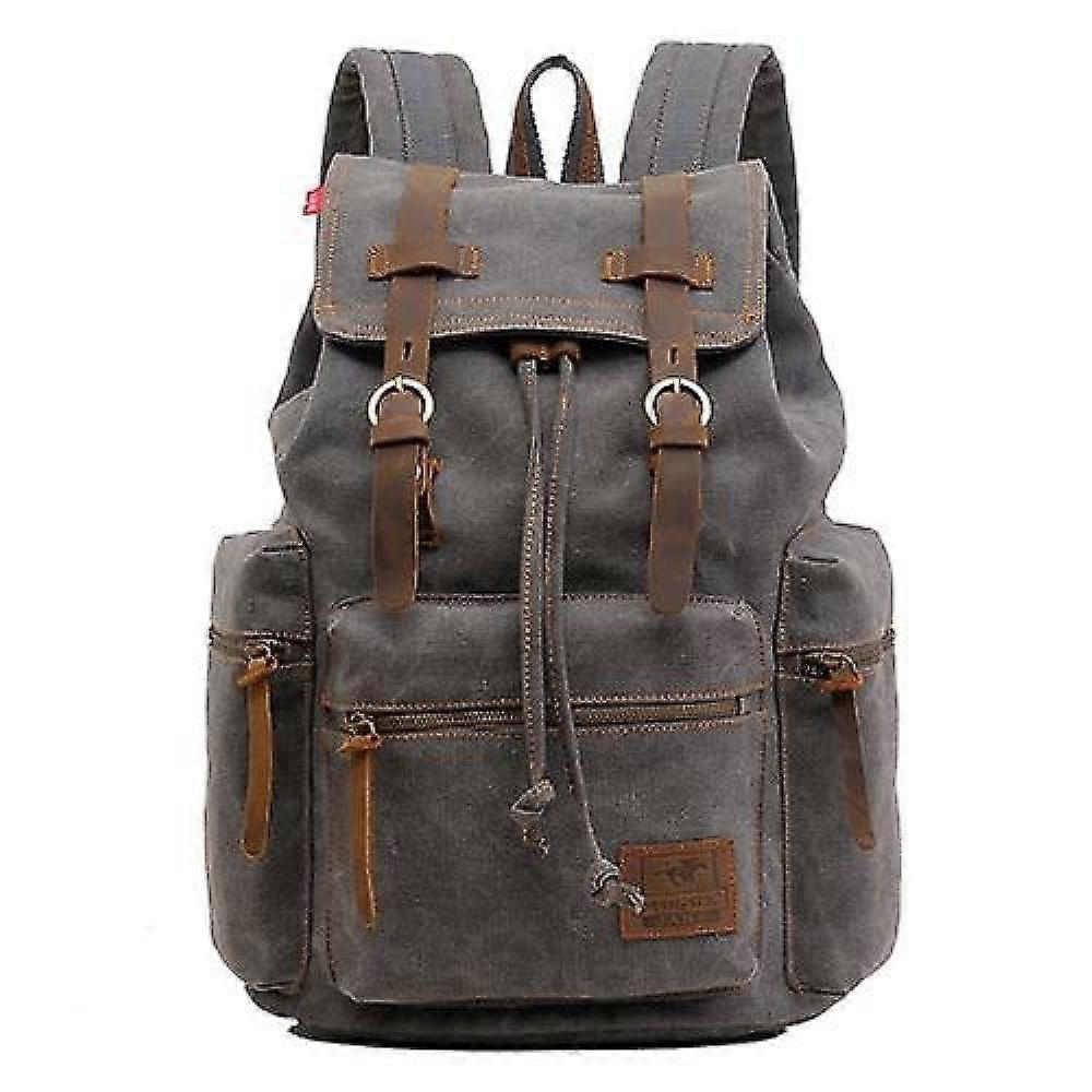 Men Retro Canvas Backpack Shoulders Laptop Bag EAS