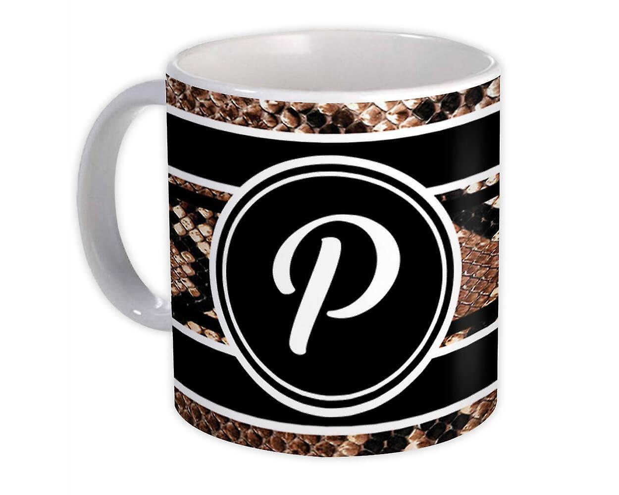 Gift Mug: Monogram Letter P Snake
