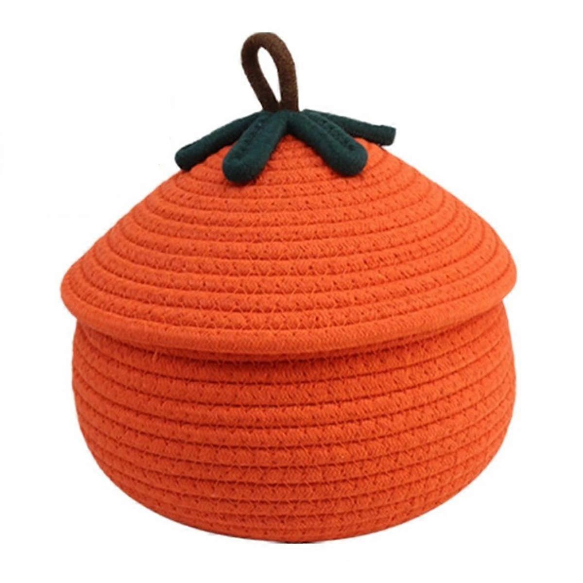 할로윈 짠 호박 바구니 뚜껑이 있는 귀여운 보관 바구니 뚜껑이 있는 사탕 바구니 장식 스낵 보관 상자