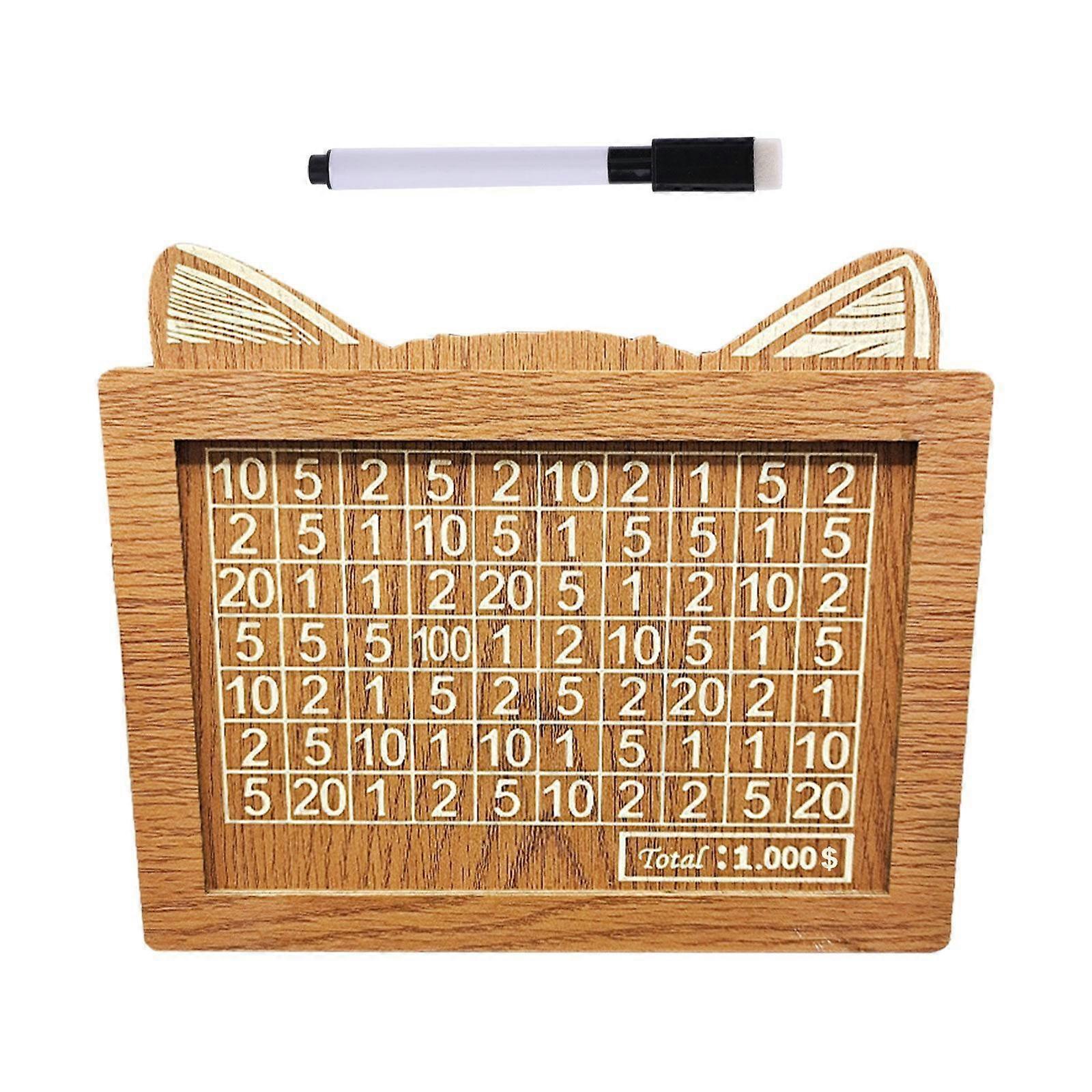 Wooden Money Box With Money And Numbers With Counter Crafts Portable Storage Case Money Saving Box For Adults Child FAN0668