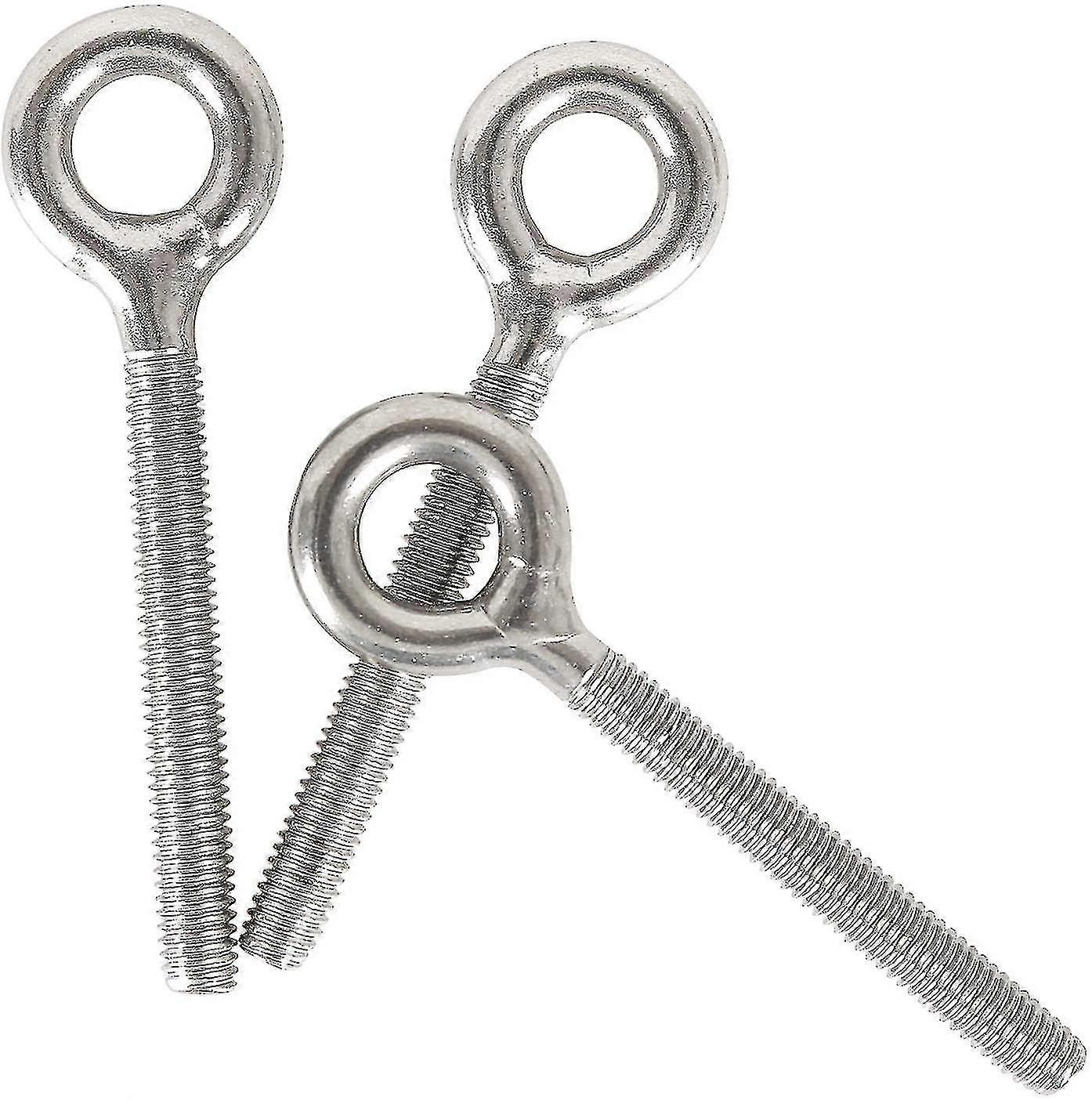 M6 304 Stainless Steel Ring Long Screw Rod Thread Ring Bolt 10pcs