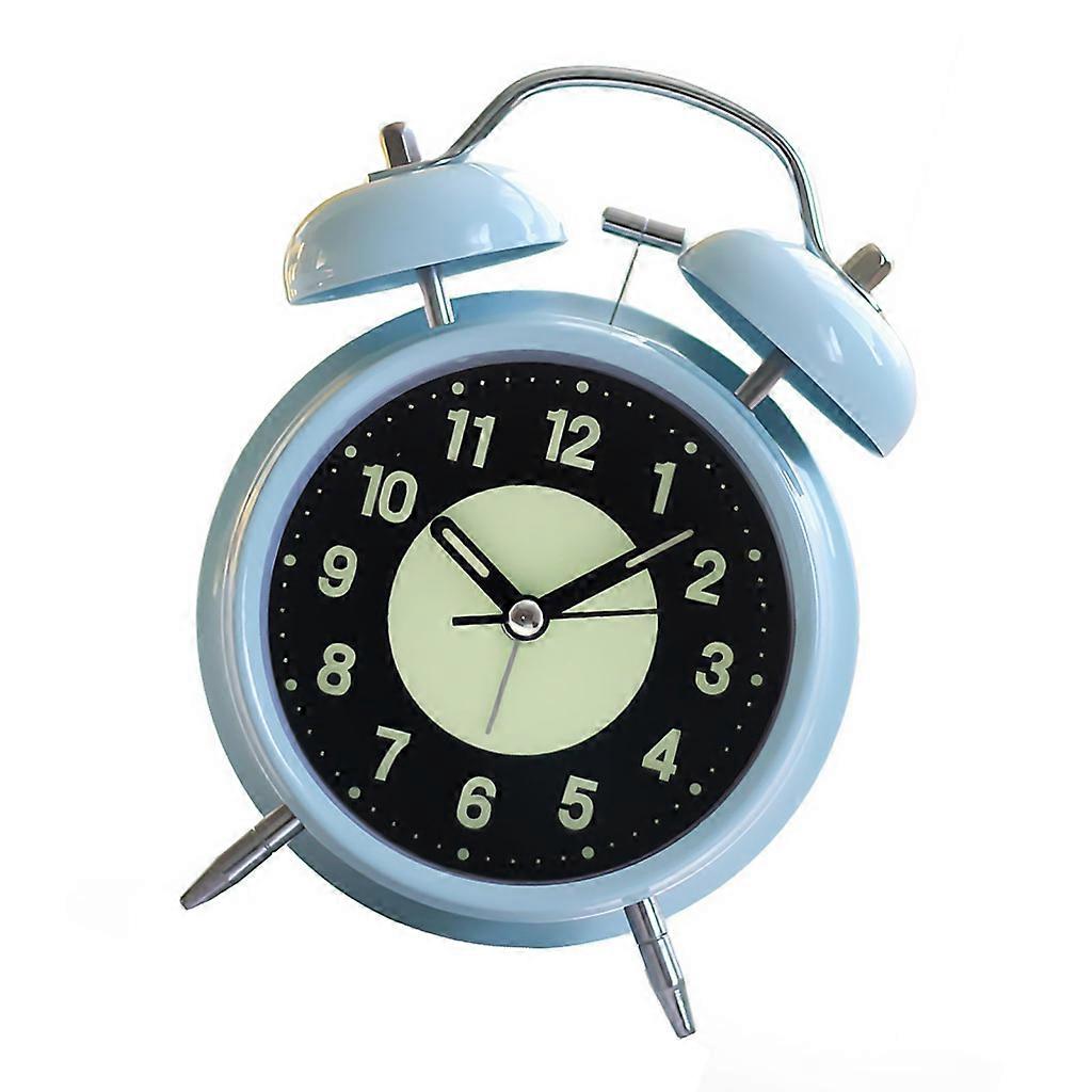 Réveil fort Twin Bells Mouvement de quartz silencieux avec cadrans lumineux Chambre à coucher