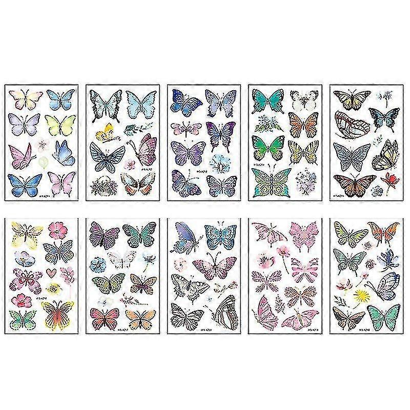 10 Sheets Of Pattern Stickers Self-adhesive Waterproof Body Arm Stickers Decals