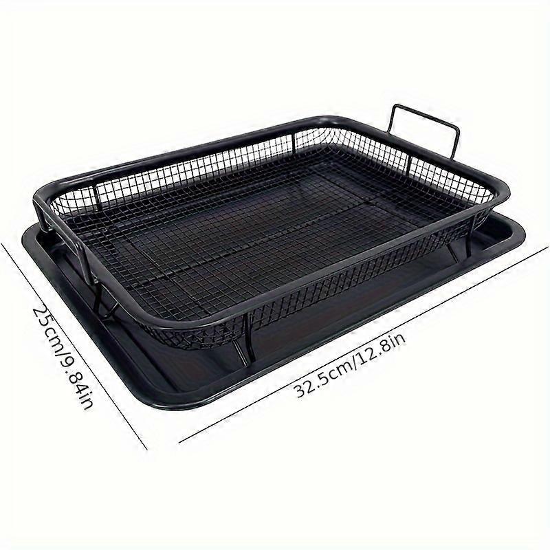 Set, Non-Stick Baking Tray With Grill Crispy Basket Copper Crisper Air Fryer Pan, Baking Sheet And Cooling Rack Basket Set, Nonstick Air Fry Accessori