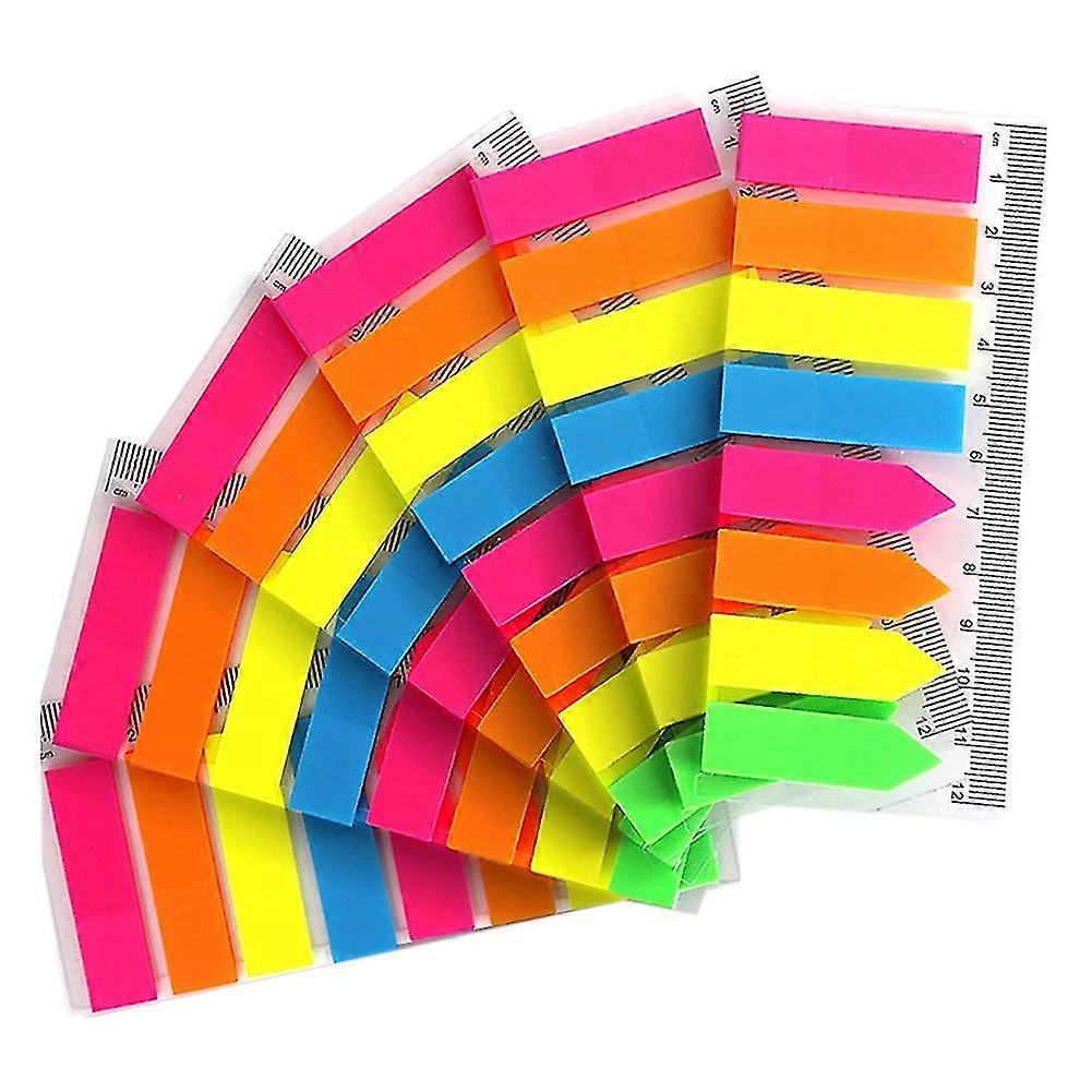960 Pcs Page Markers, 6 Sets Translucent Page Flags Fluorescent Tabs Notes Tabs With 12 Cm Measurem